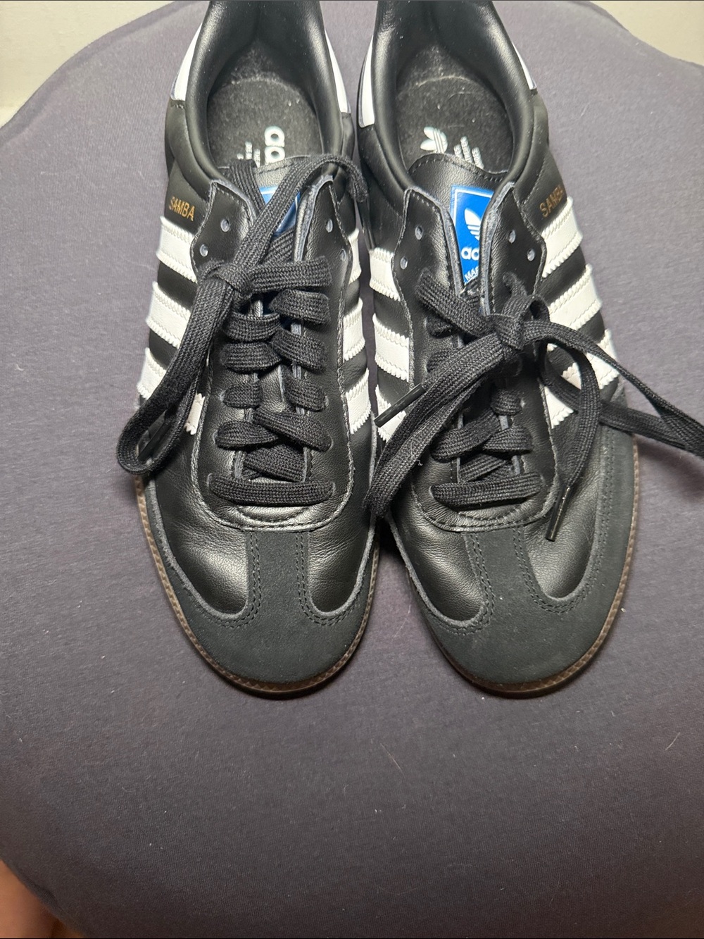 adidas Black and White Samba Leather Sneakers